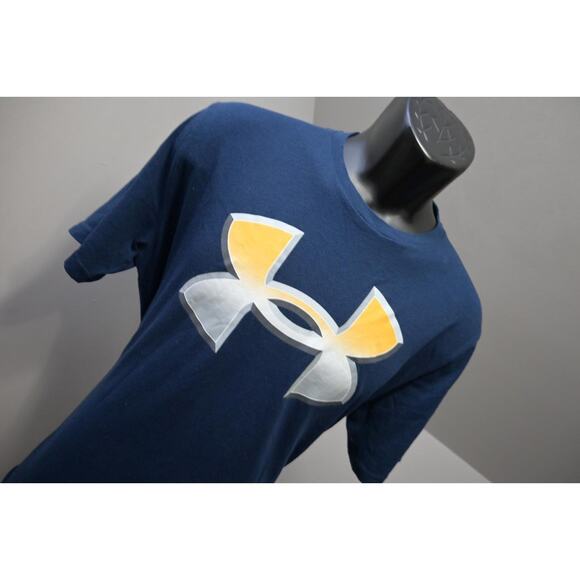 Under Armour Gym Shirt HeatGear Performance Short Sleeve Blue Mens Size Large - Picture 4 of 9